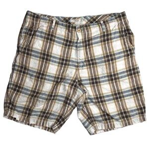 Tommy Bahama Plaid Linen Shorts Preppy Classic Nautical Coastal Beach Bum Golf